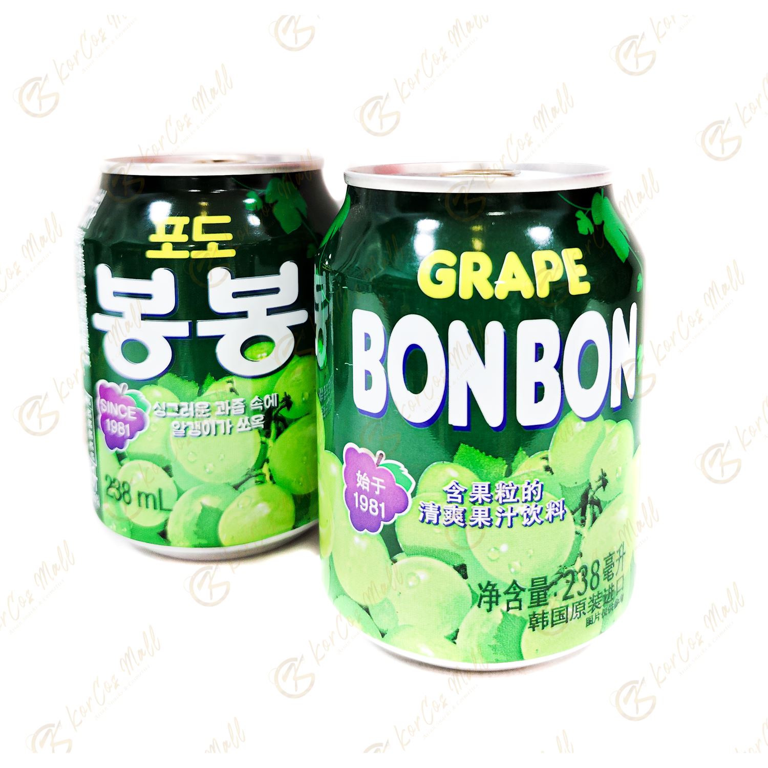 Bon Bon Grape : Le jus de raisin coréen pétillant avec des morceaux de fruits